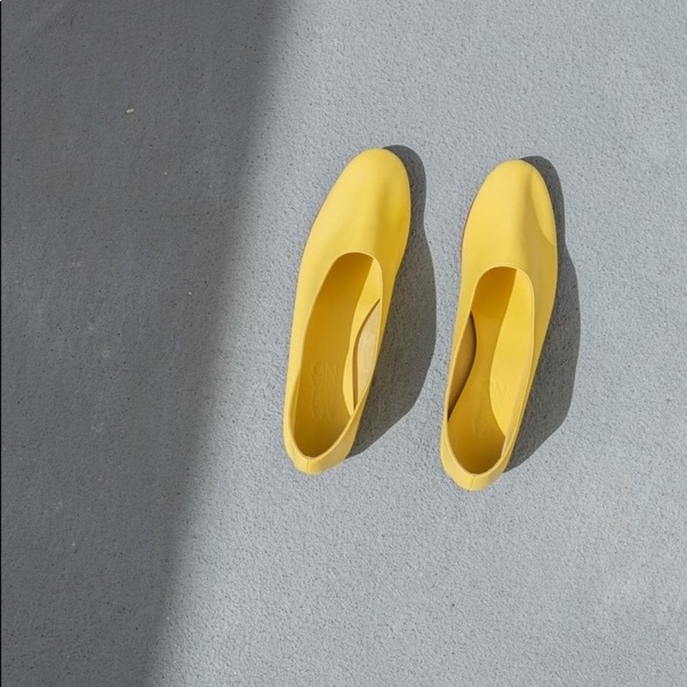 Yellow Women's Slip-On Flats - Minimal Loafer Style